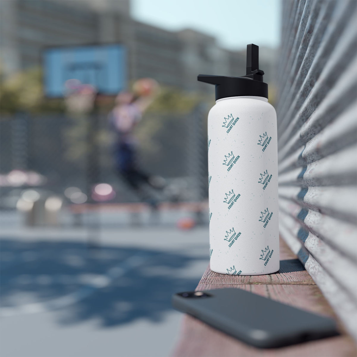 Water Bottle, Netball "Court Queen" design, Stainless Steel