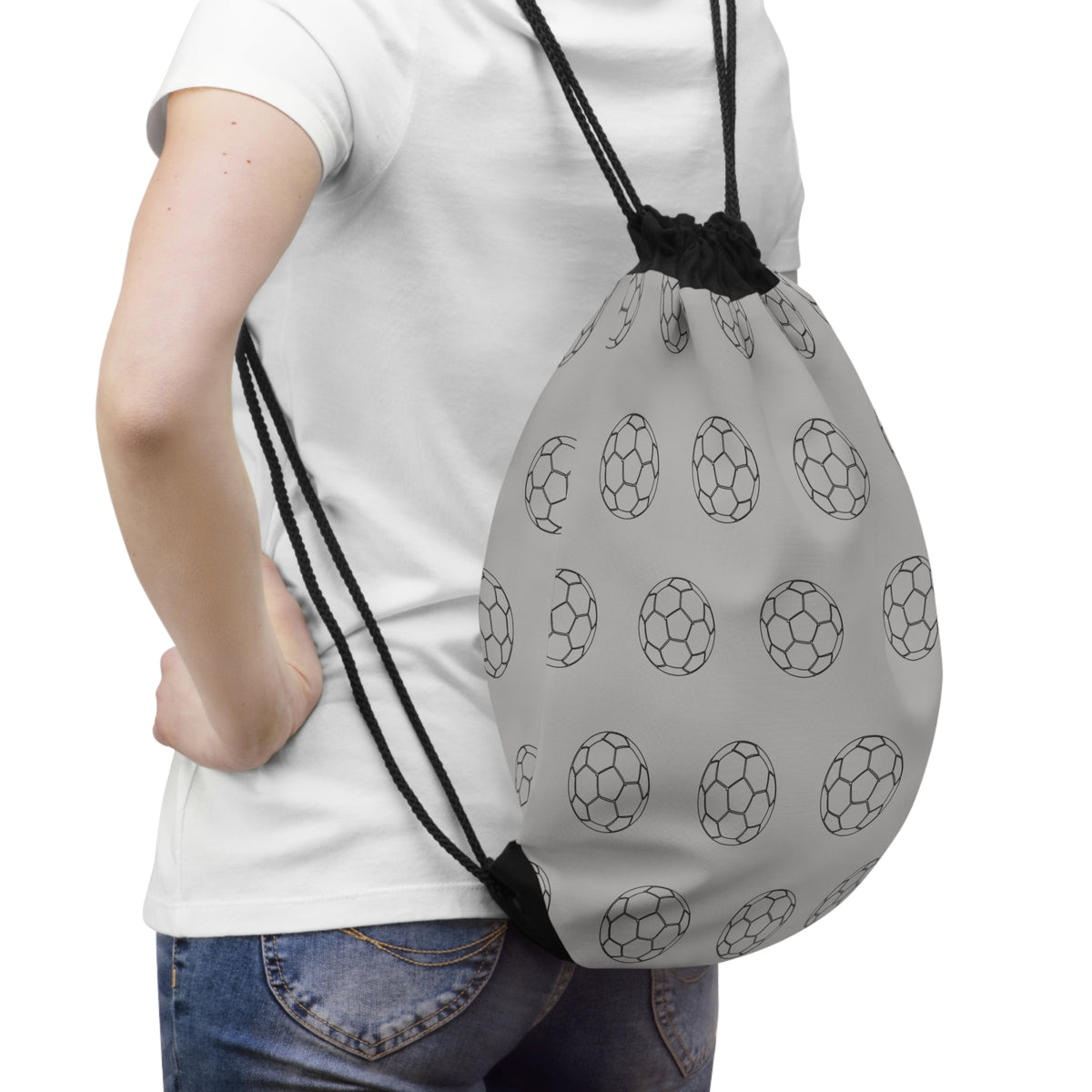 Drawstring Boot bag, Football Repeat ball sketch design