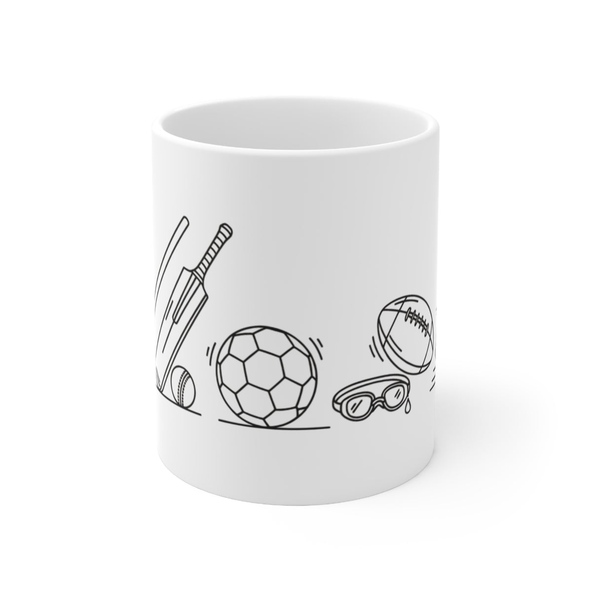 Mug, Youth Sports Minimalist Line Art design, Hockey, Cricket, Football, Rugby, Run & Swim Gear, 325ml / 11oz or 440ml / 15oz