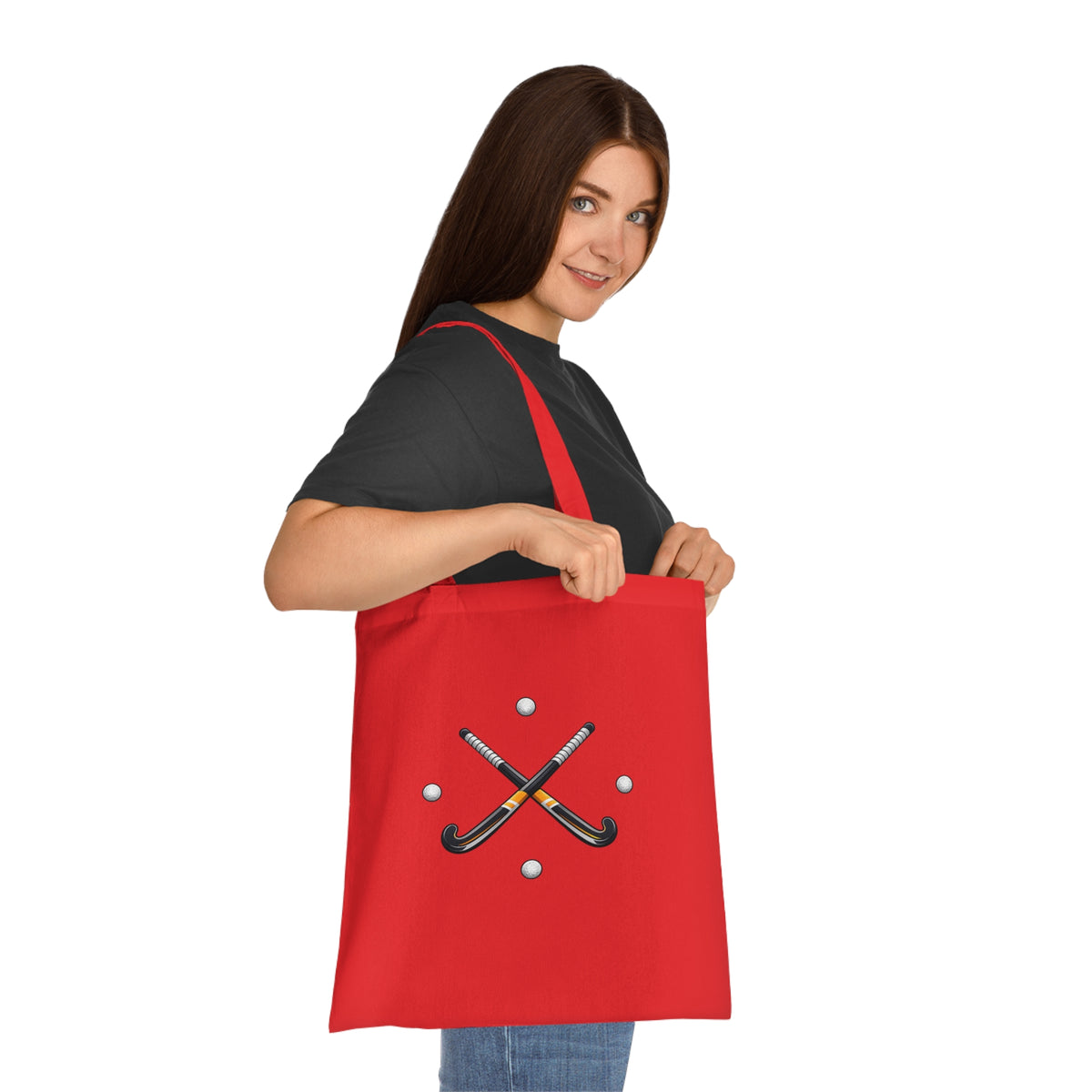 Bag, Field Hockey Crossed Sticks & Balls Sports design, Cotton Tote Bag