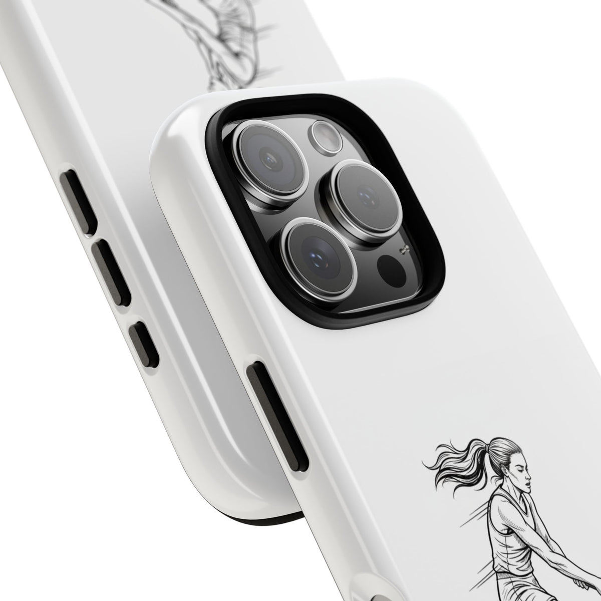 Phone Case, Hockey, Female  Player Minimalist sketch design, Tough Case