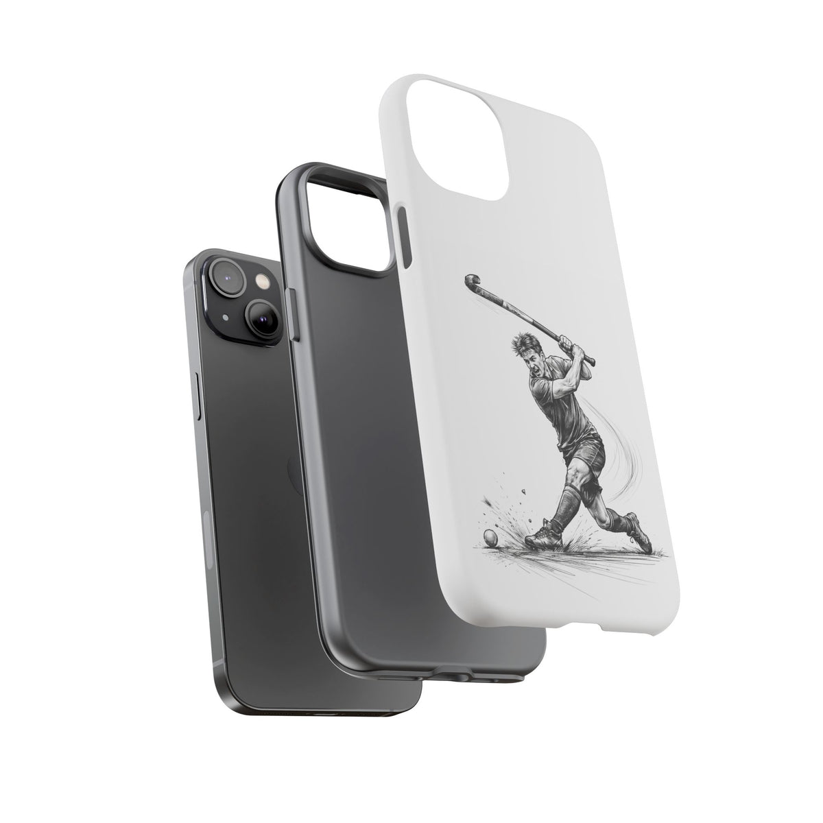 Phone case, Male Hockey Player Tomahawk Sketch,  Tough case