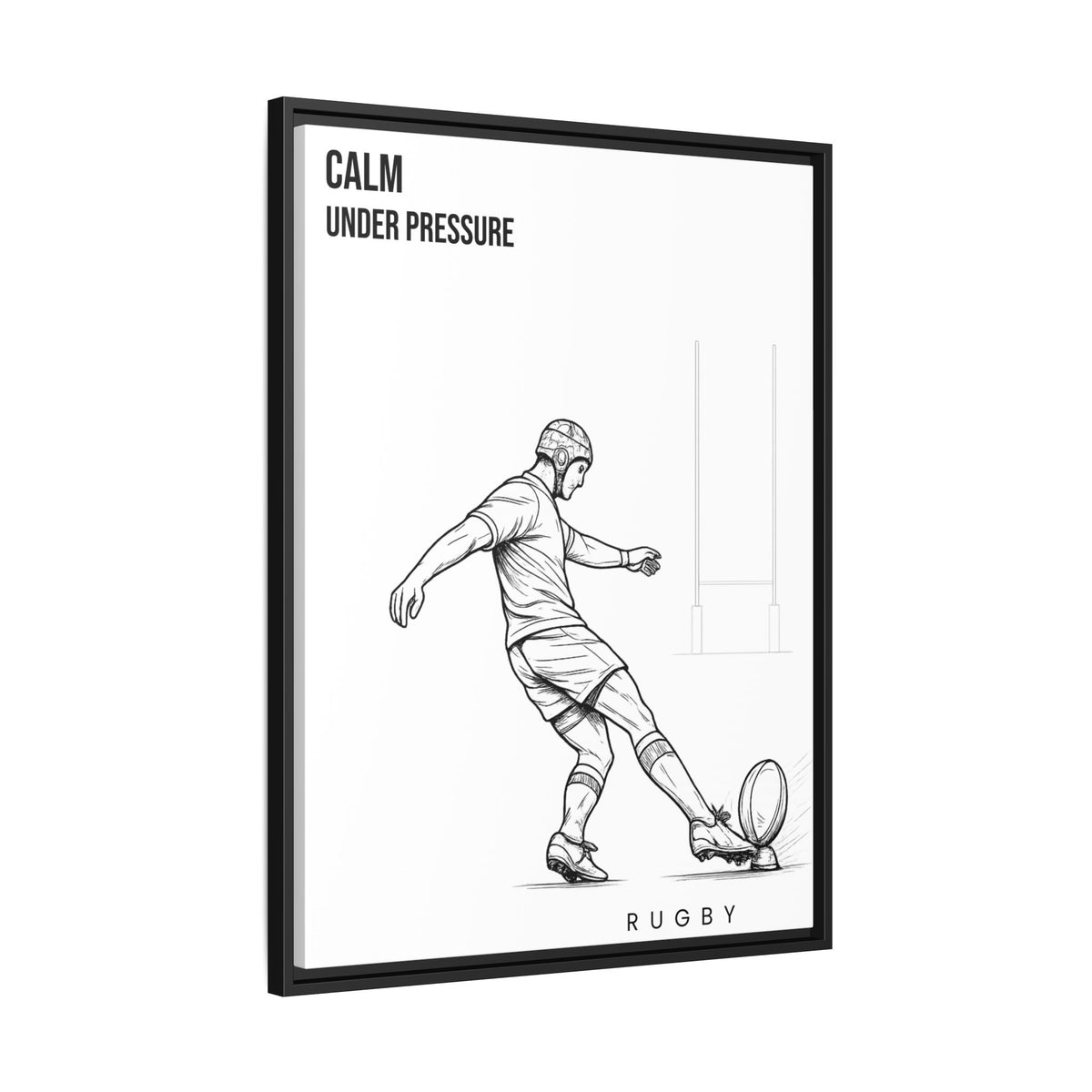 Print, Rugby Conversion Kick - Calm Under Pressure, Matte Canvas Print Framed Art