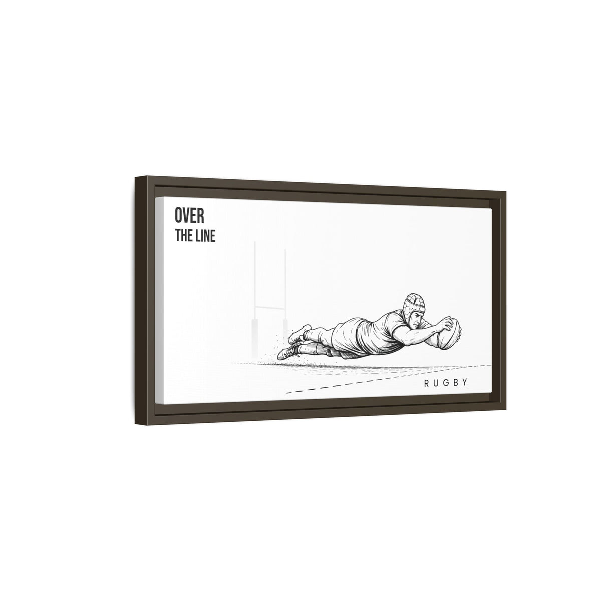 Print, Rugby Try, "Over The Line"  Matte Canvas Framed Wall Art