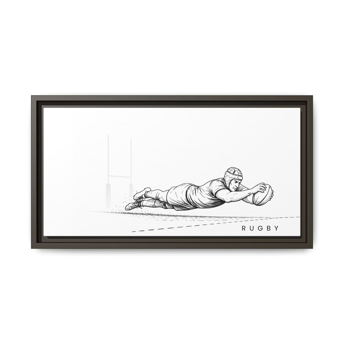 Print, Rugby Try, Matte Canvas Framed Wall Art
