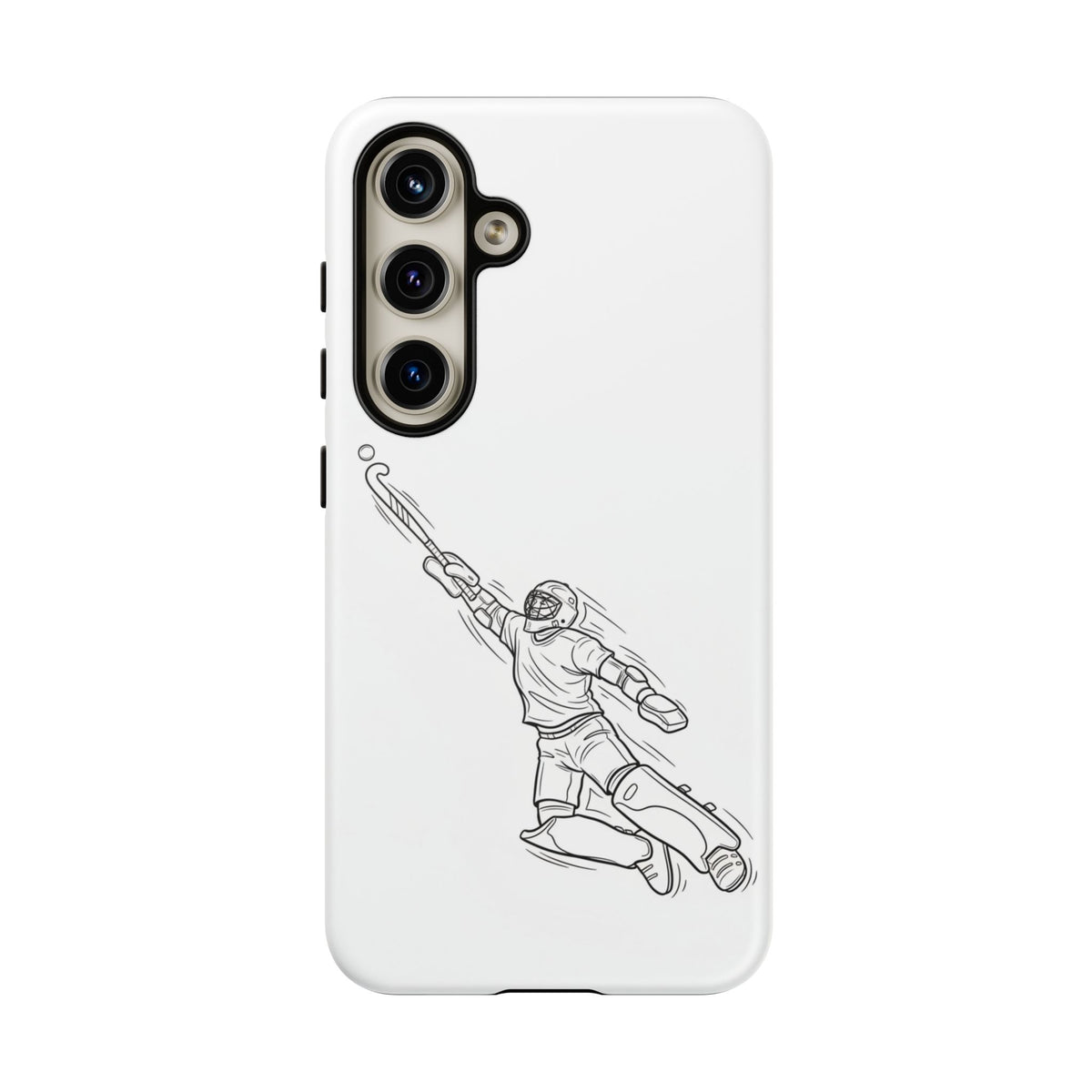 Hockey Goalkeeper Sketch Phone Case — Minimalist Sports Protective Cover