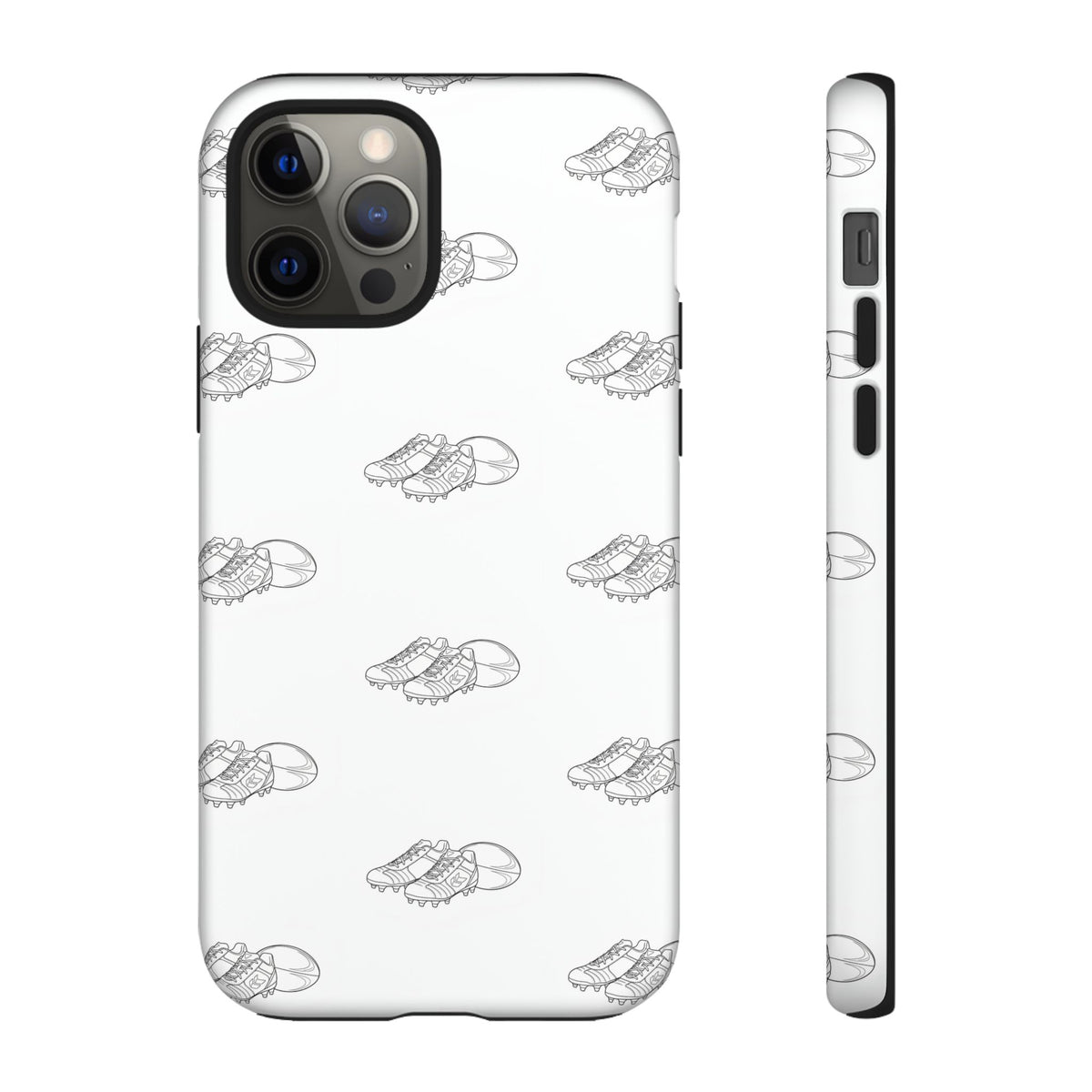 Phone Case Rugby Boots & Ball Repeat Pattern Tough Cases