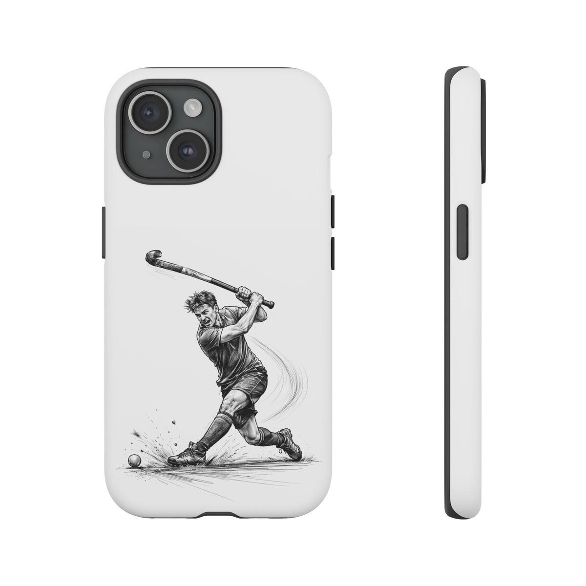 Phone case, Male Hockey Player Tomahawk Sketch,  Tough case