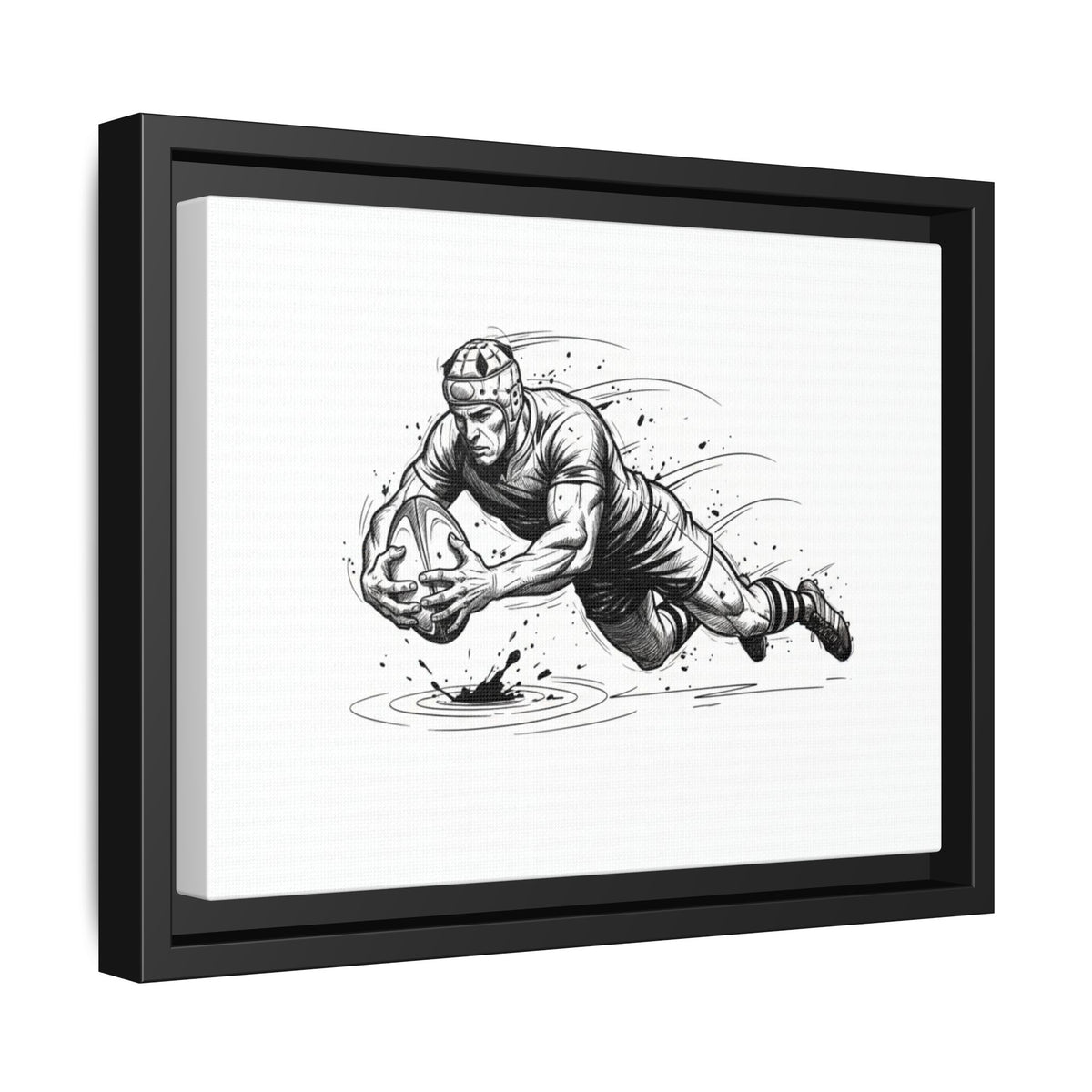 Print, Rugby Try Dive, Matte Canvas Print Wall Art