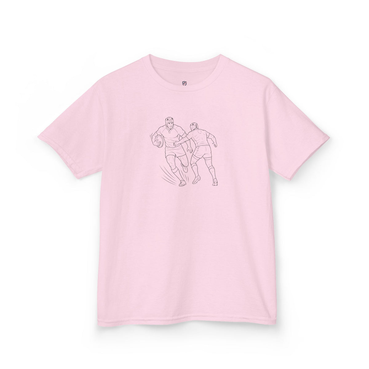 T Shirt Kids, Rugby players minimalist sketch design, Cotton, Various Colours