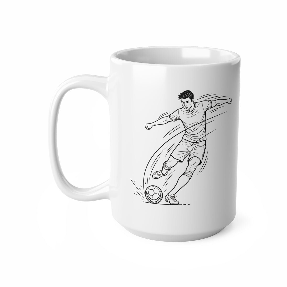Mug, Football Players Minimalistic sketch design,  Ceramic, 325ml / 11oz or 440ml / 15oz