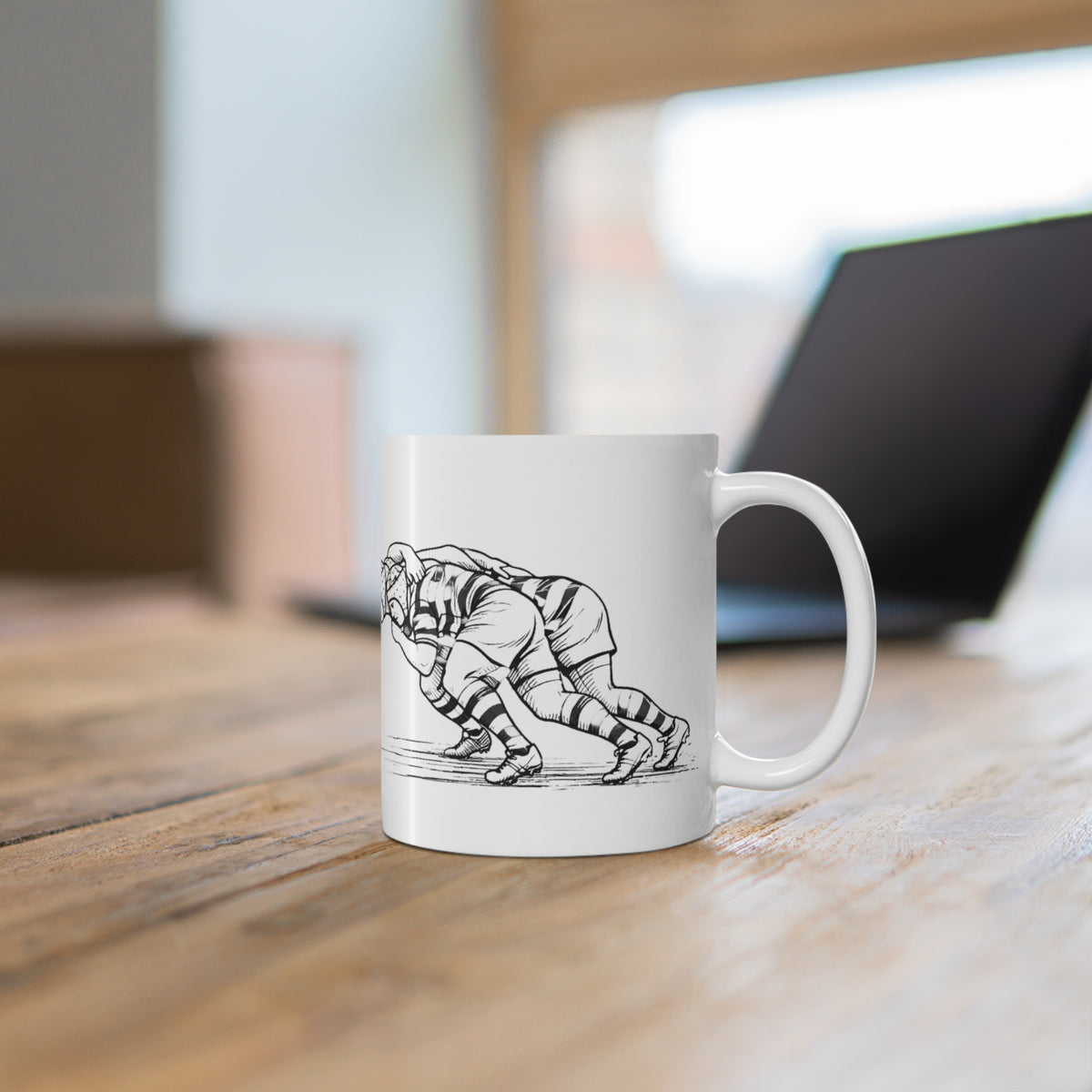 Mug, Rugby Scrum , Push as One, Ceramic, 325ml / 11oz or 440ml / 15oz