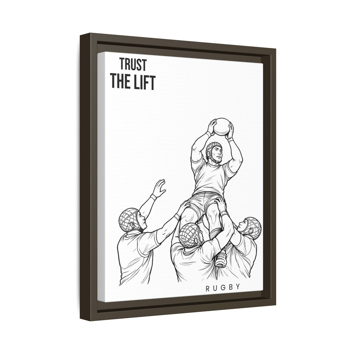 Print, Rugby Line-Out Trust The Lift , Matte Canvas Print Framed Art
