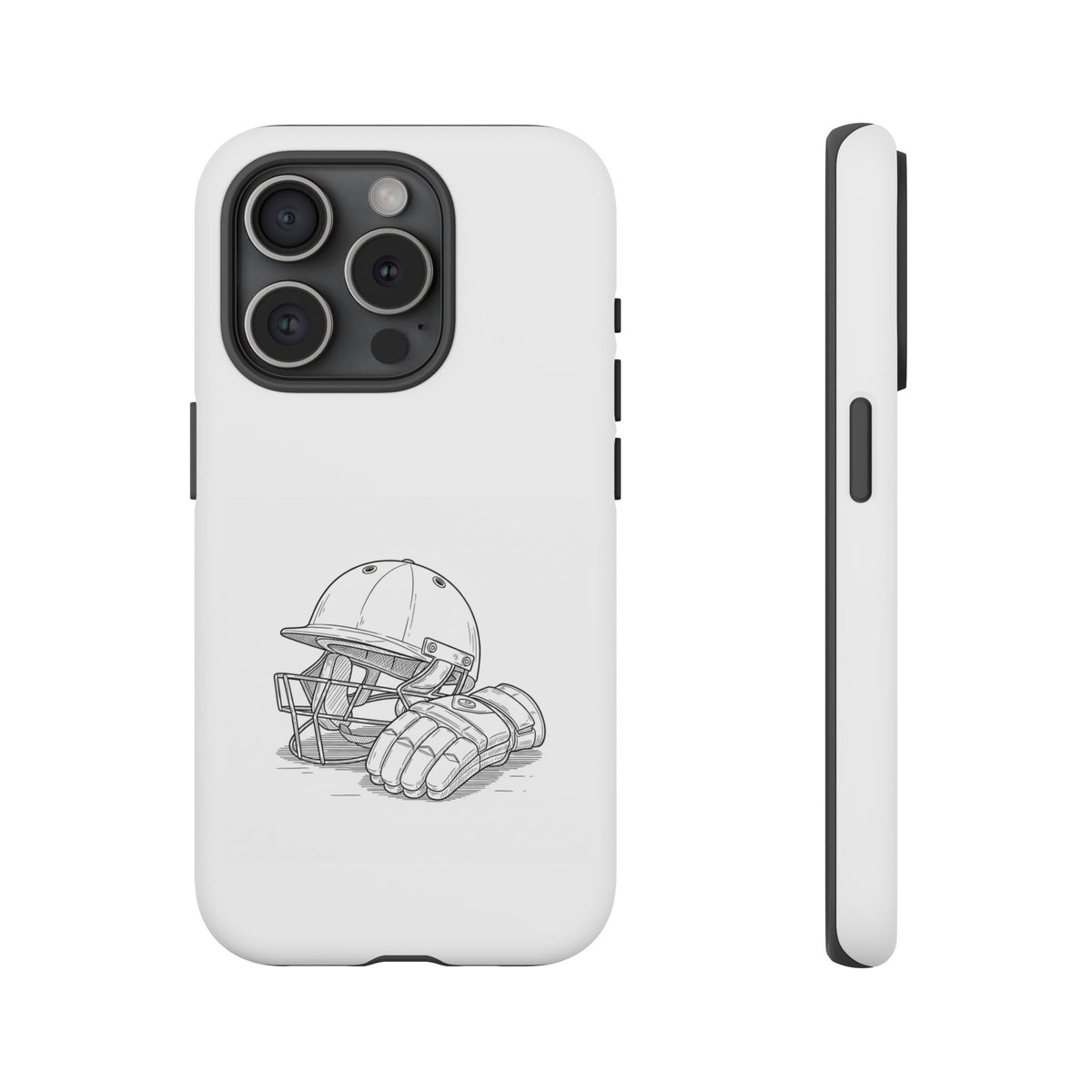 Phone Case, Cricket Gloves & Helmet Sketch, Tough Case