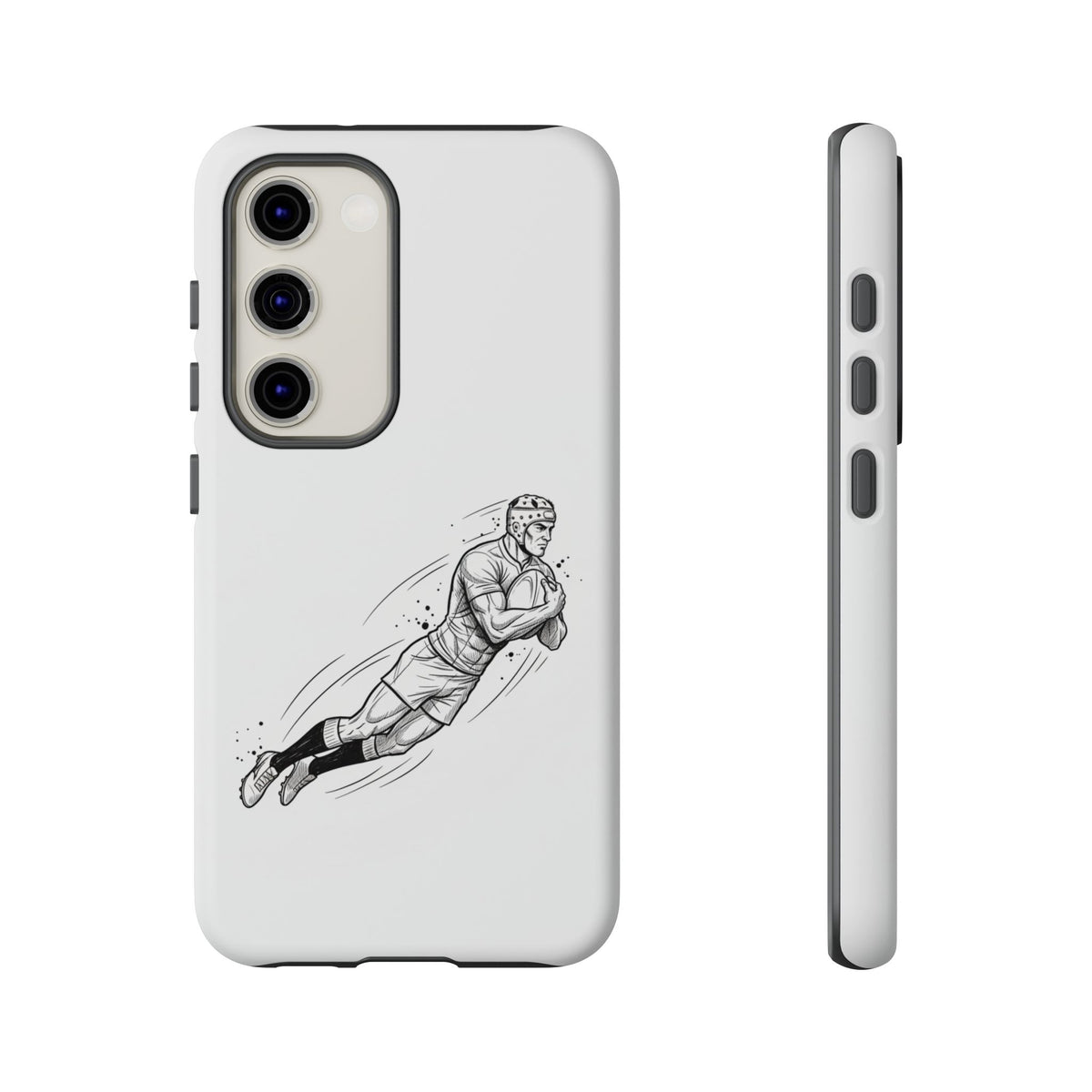 Phone Case, Rugby Try Swan Dive Minimalist Sketch design, Tough Case