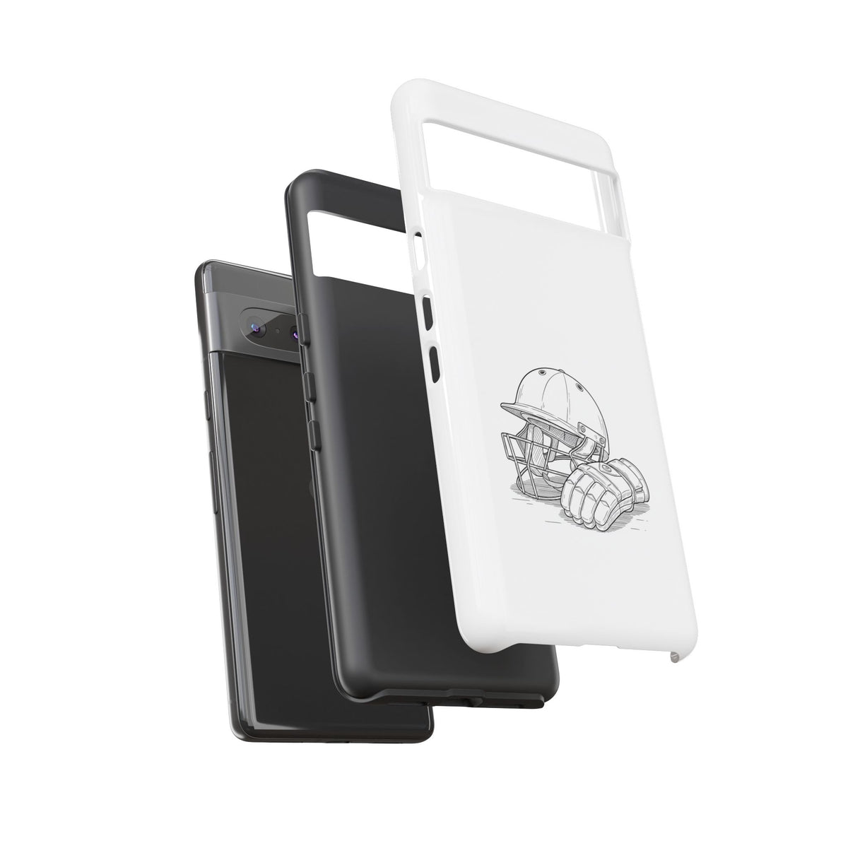 Phone Case, Cricket Gloves & Helmet Sketch, Tough Case