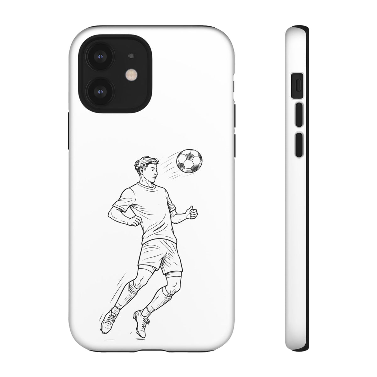 Phone Case, Football Chest-control Minimalist sketch Design, Tough Case