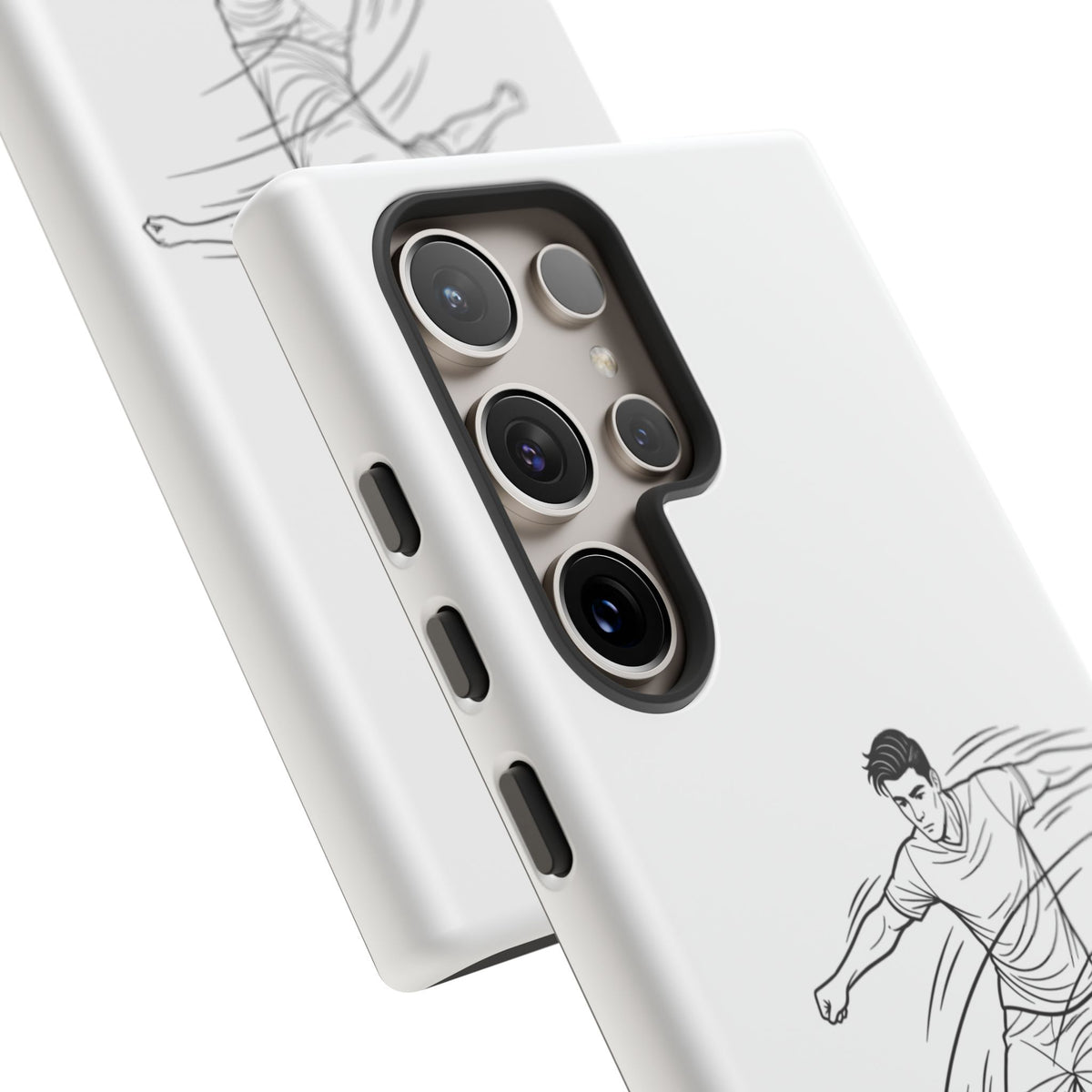 Phone Case, Football Free Kick / Strike Minimalist sketch Design, Tough Case
