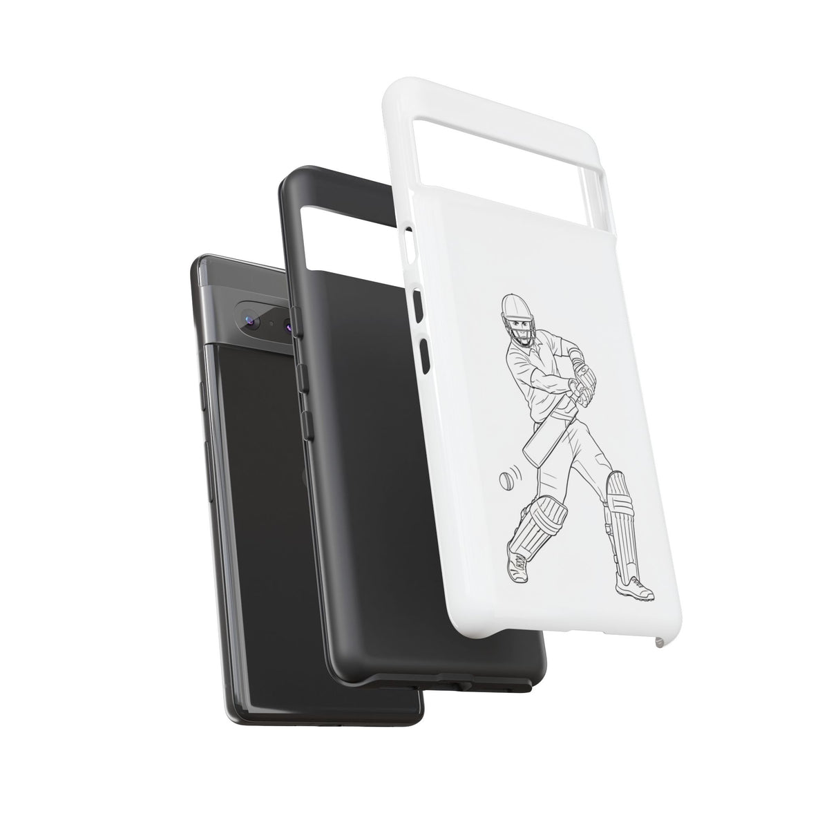 Phone Case, Cricket Batsman Sketch, Tough Case