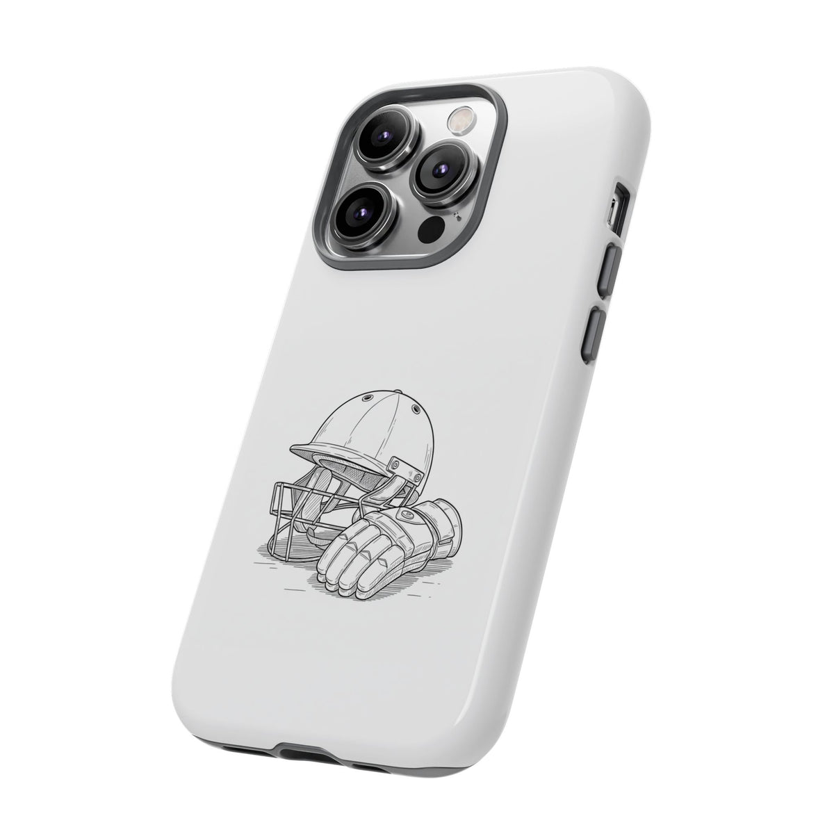 Phone Case, Cricket Gloves & Helmet Sketch, Tough Case