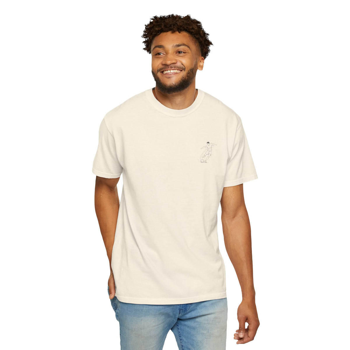 T-Shirt, Football Free Kick Striker Minimalist Sketch design, Cotton, Various Colours