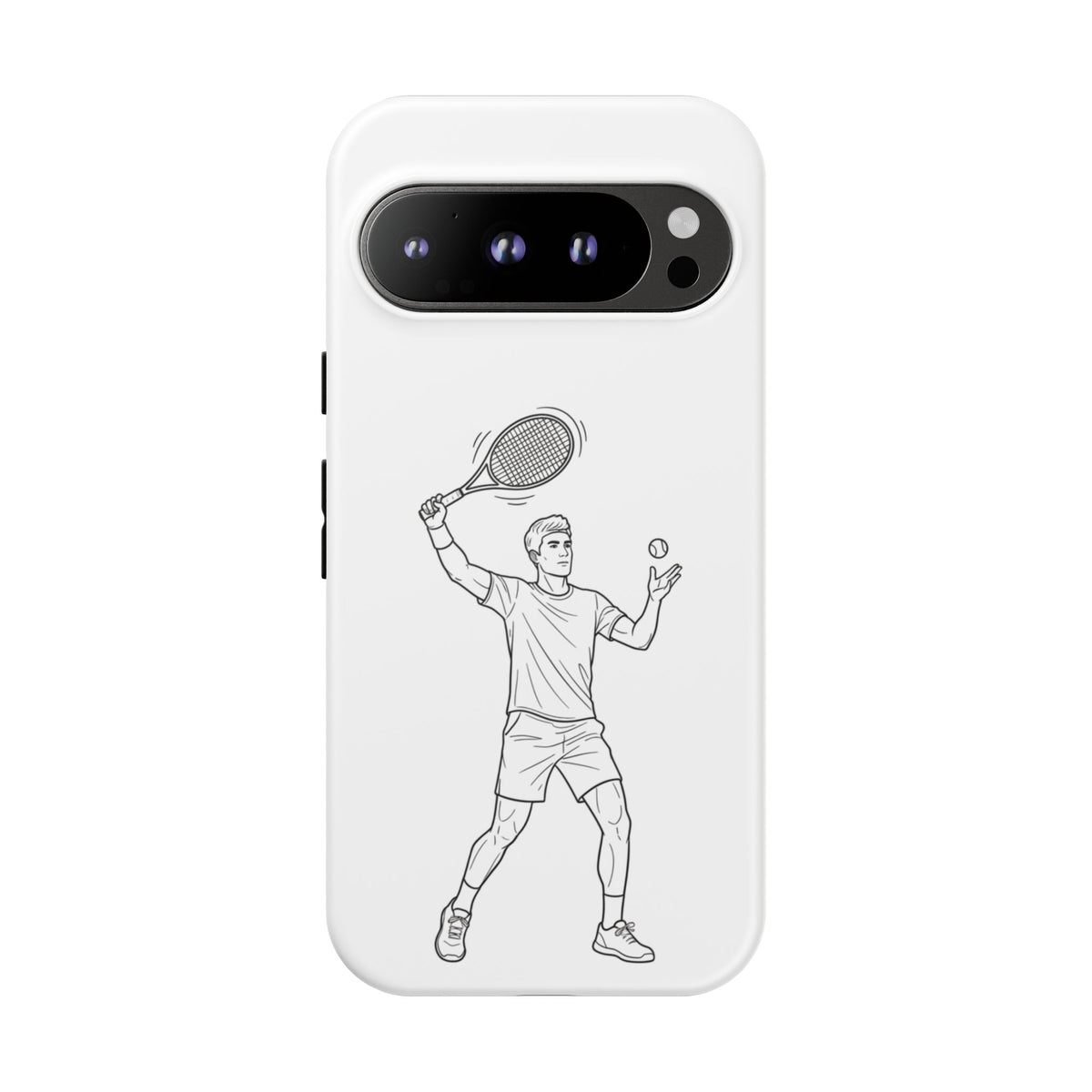 Phone Case, Racket Sports, Tennis Player overhead shot Design, Tough Case