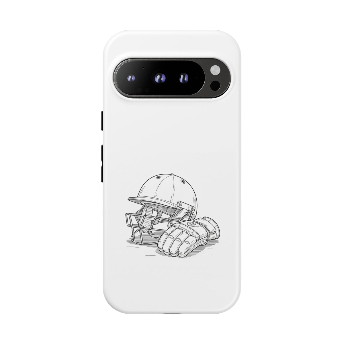 Phone Case, Cricket Gloves & Helmet Sketch, Tough Case