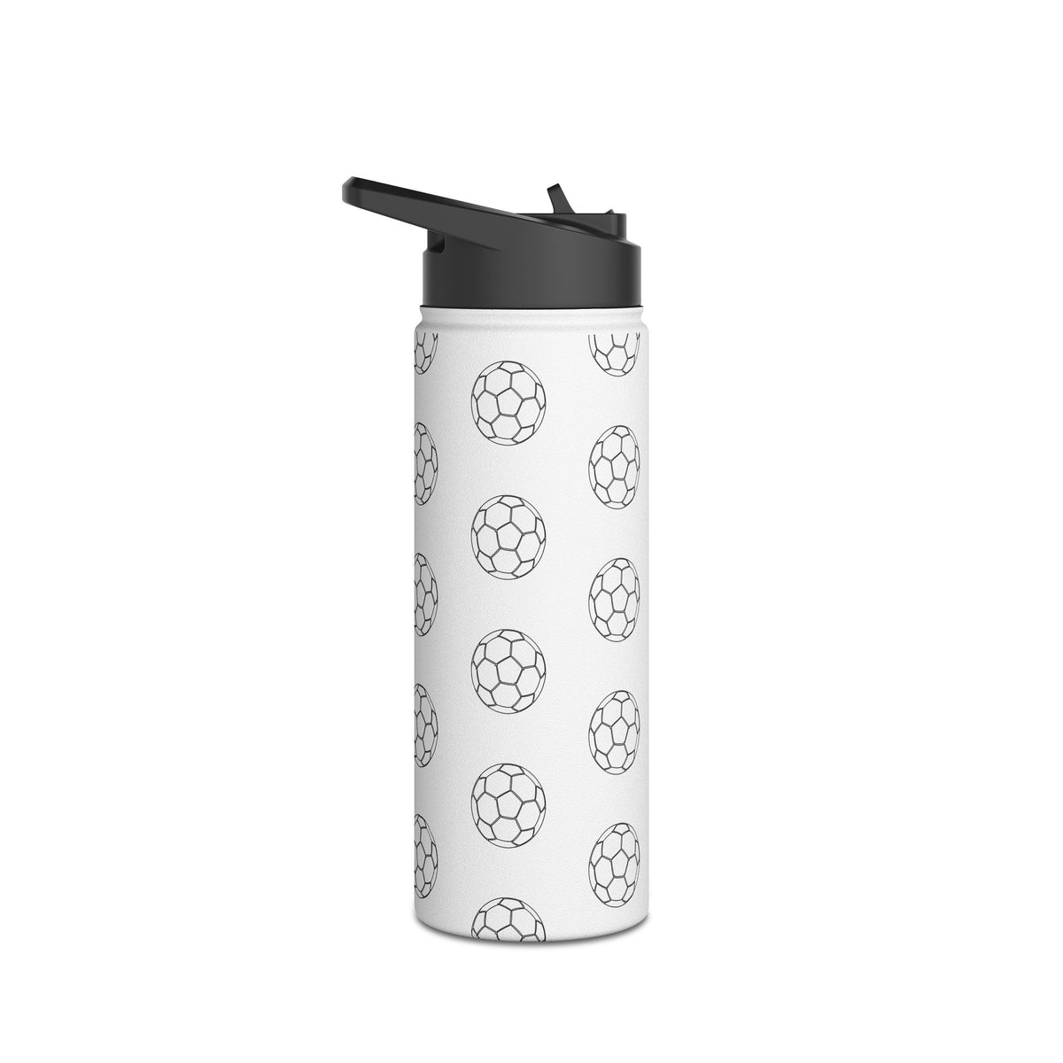 Water Bottle, Football repeat pattern design, Stainless Steel