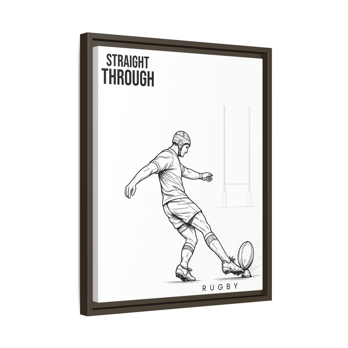 Print, Rugby Conversion Kick - Straight Through, Matte Canvas Print Framed Art
