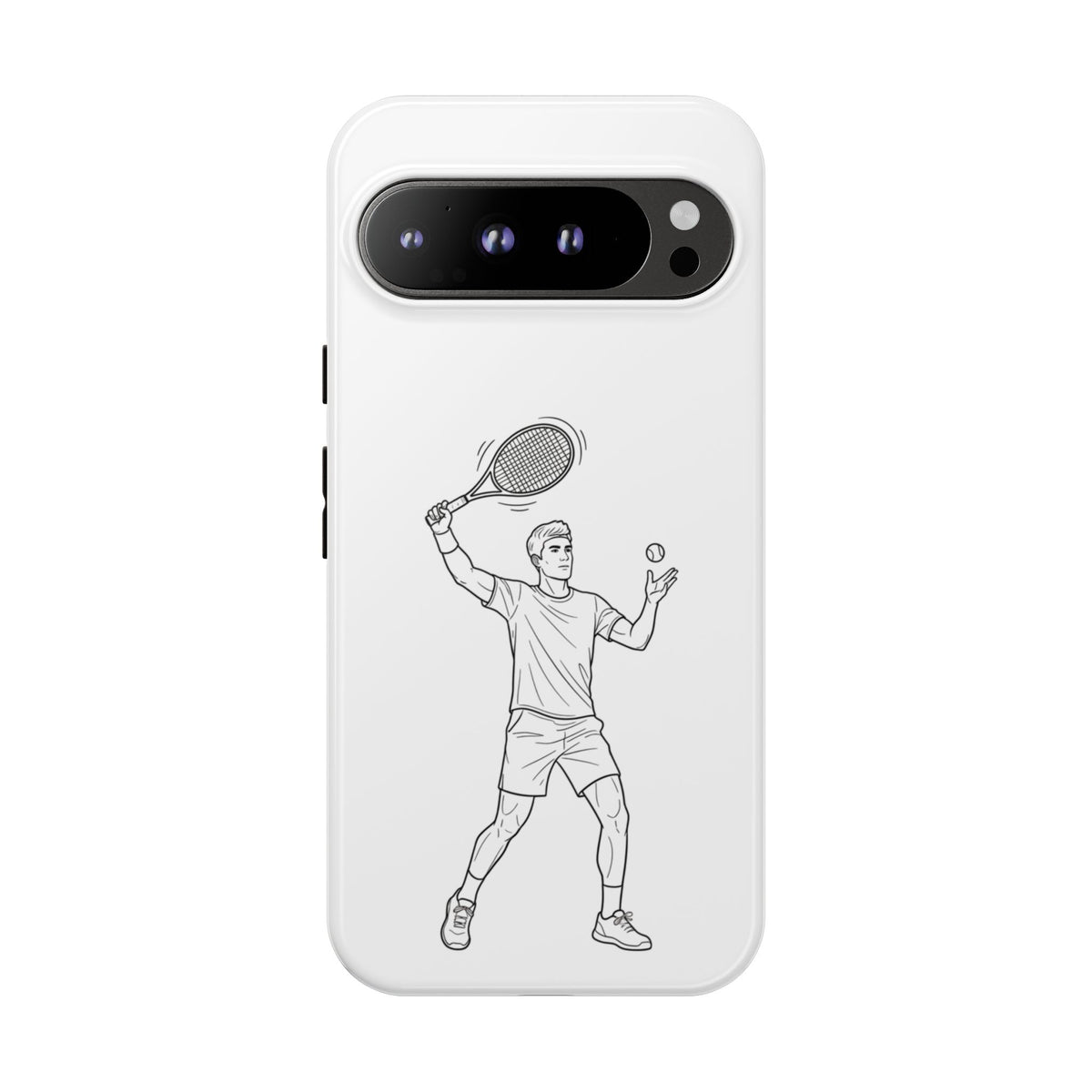 Phone Case, Racket Sports, Tennis Player overhead shot Design, Tough Case