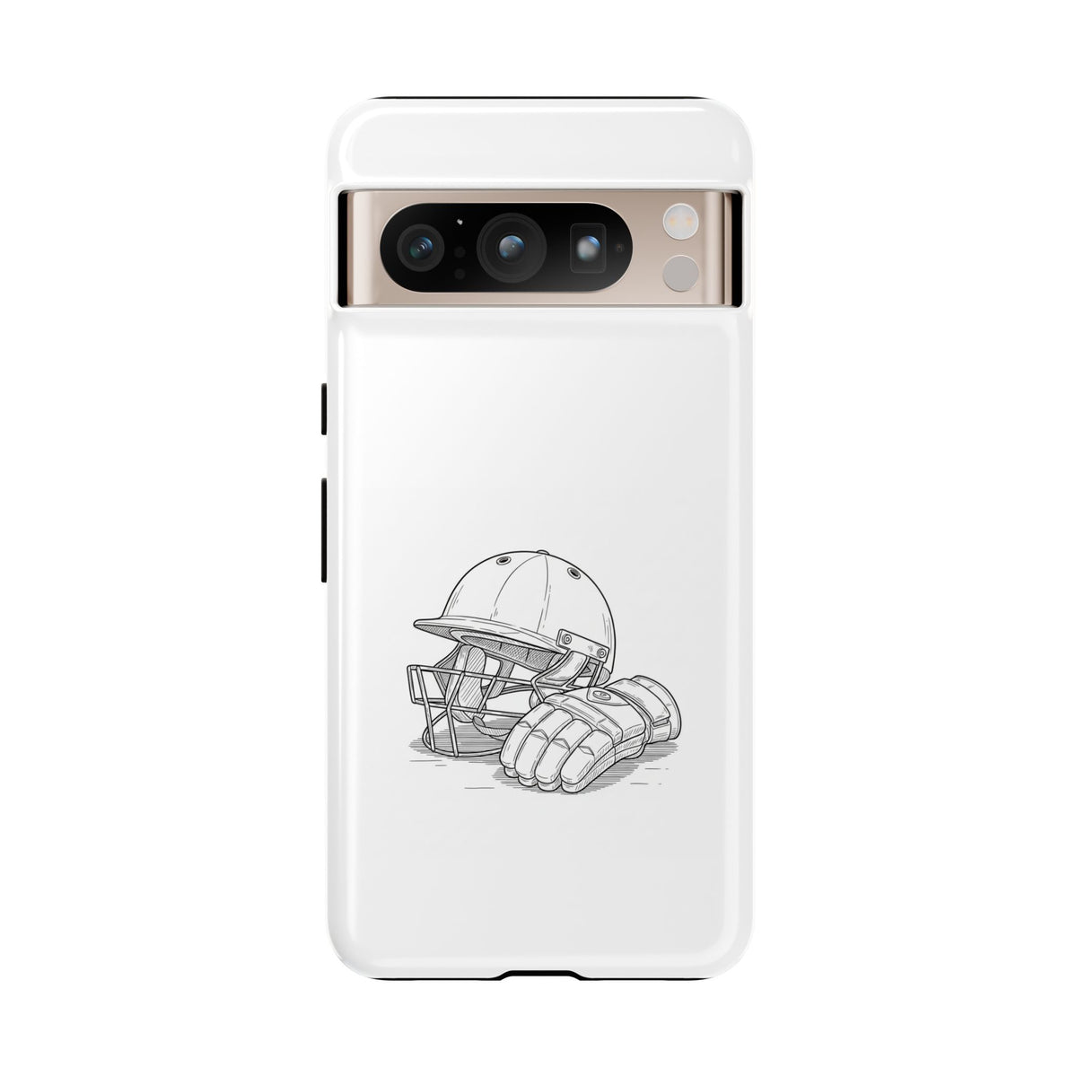 Phone Case, Cricket Gloves & Helmet Sketch, Tough Case