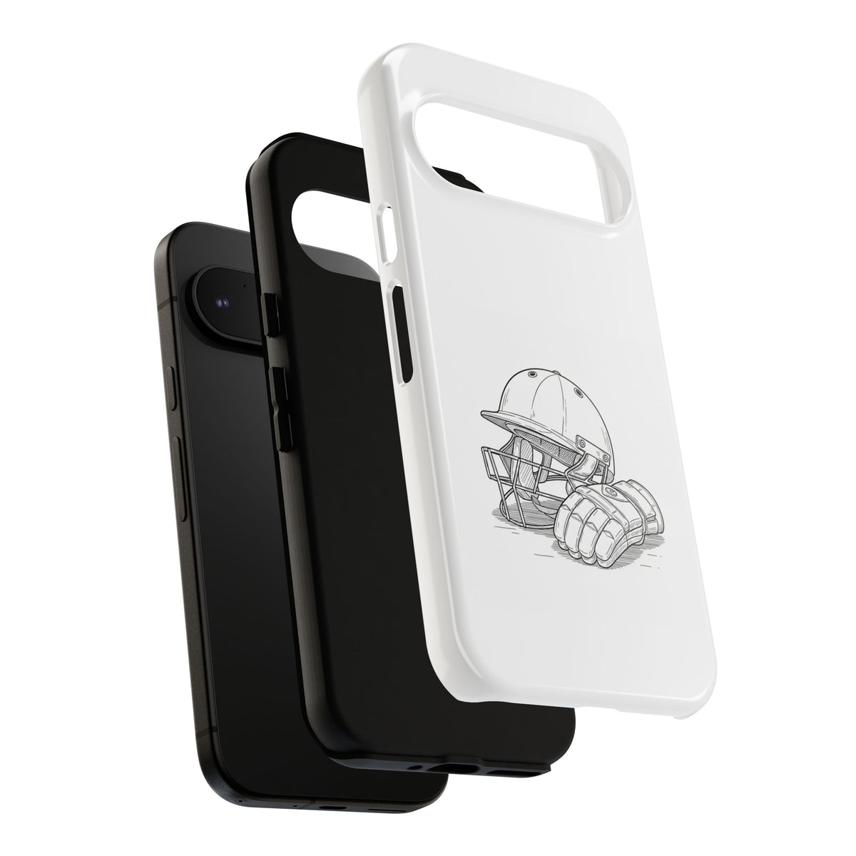 Phone Case, Cricket Gloves & Helmet Sketch, Tough Case
