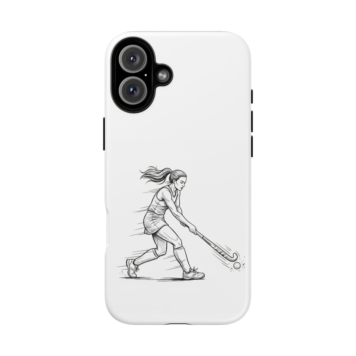 Phone Case, Hockey, Female  Player Minimalist sketch design, Tough Case