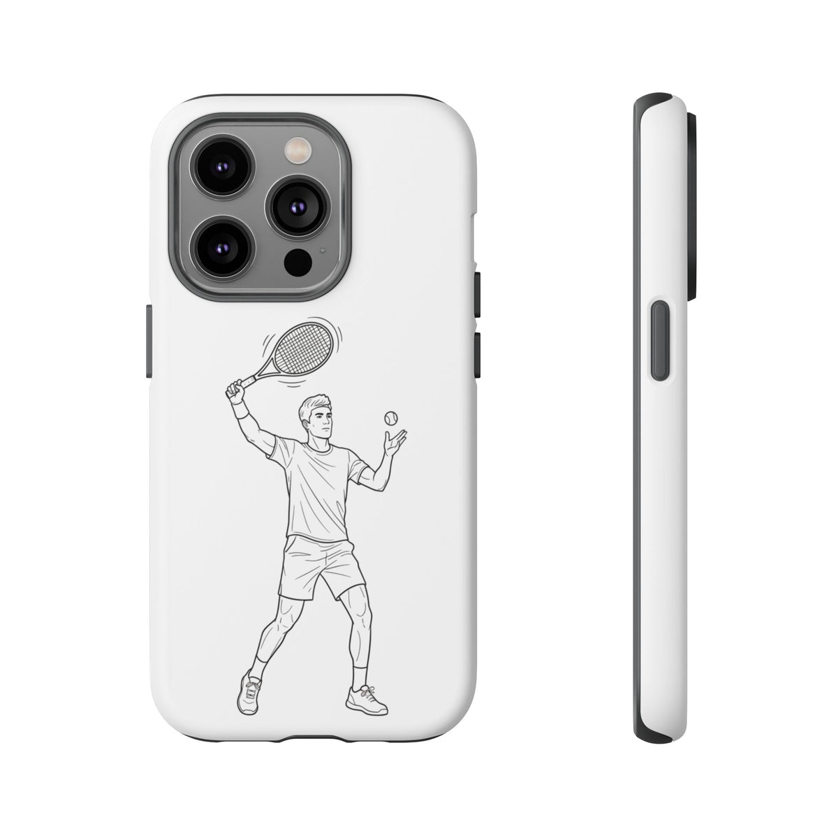 Phone Case, Racket Sports, Tennis Player overhead shot Design, Tough Case