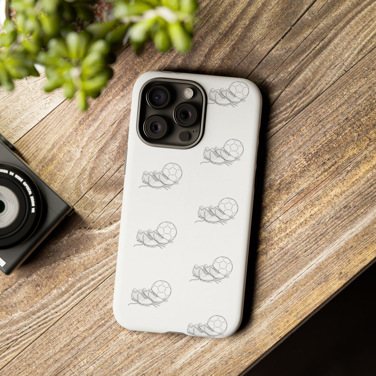 Phone Case, Football Boots & Ball Pattern, Tough Cases — Sports Phone Case