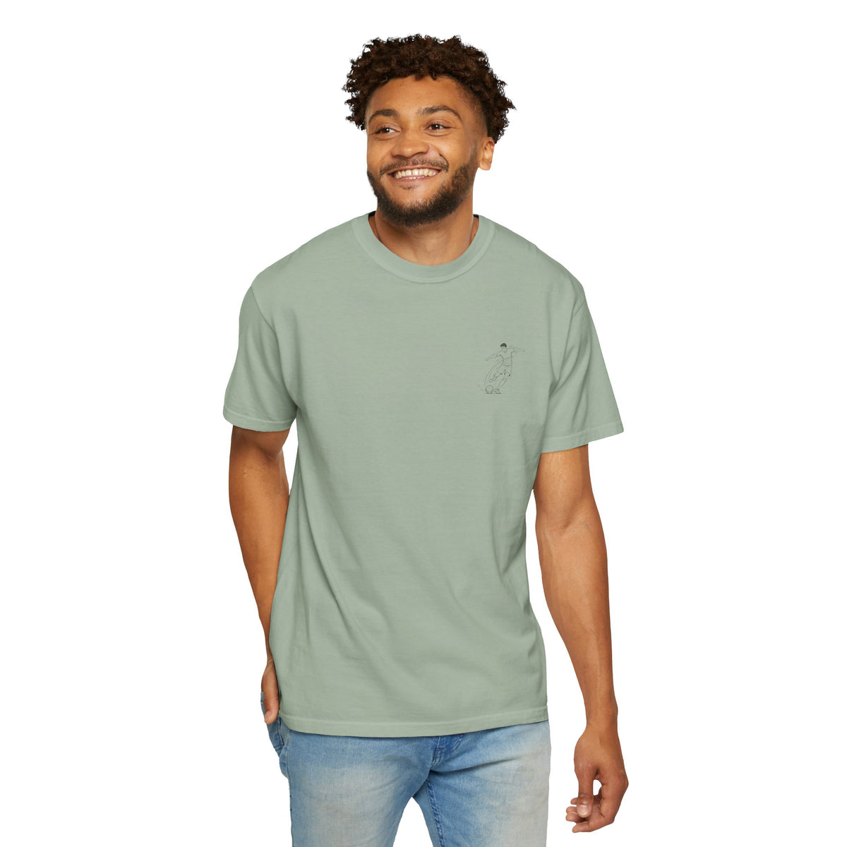 T-Shirt, Football Free Kick Striker Minimalist Sketch design, Cotton, Various Colours