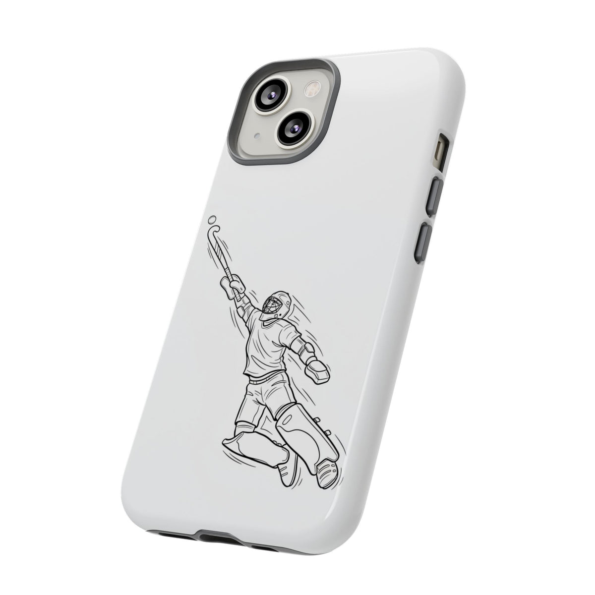 Hockey Goalkeeper Sketch Phone Case — Minimalist Sports Protective Cover