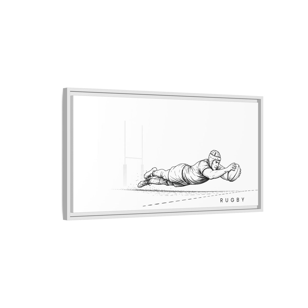 Print, Rugby Try, Matte Canvas Framed Wall Art
