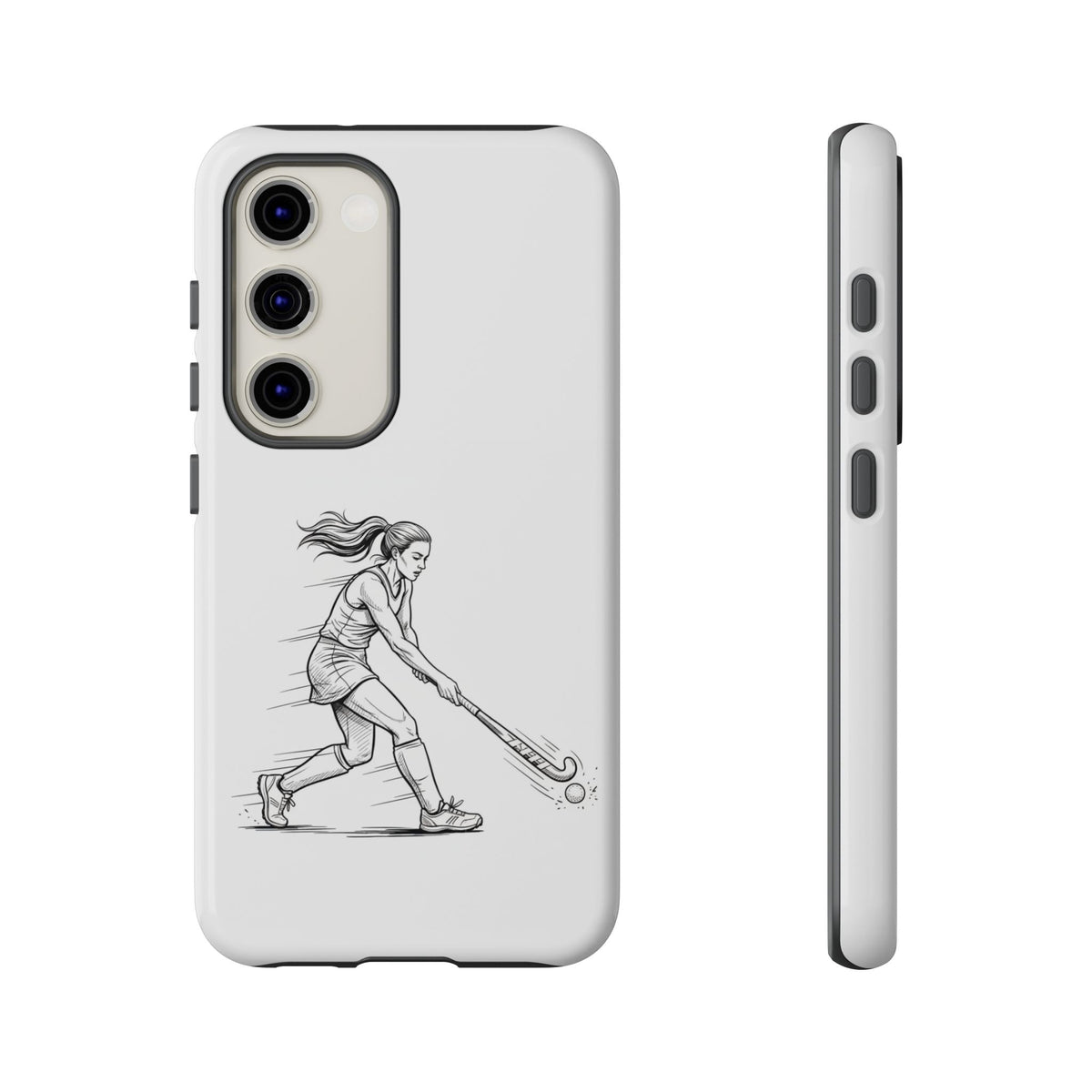 Phone Case, Hockey, Female  Player Minimalist sketch design, Tough Case