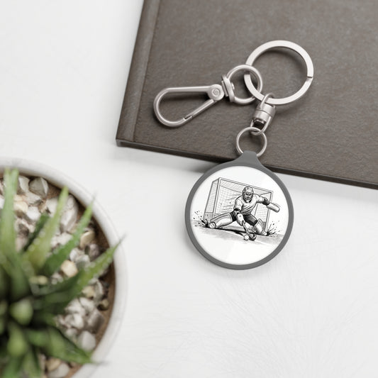 Keyring Bag Tag, Hockey Goalie, Image design