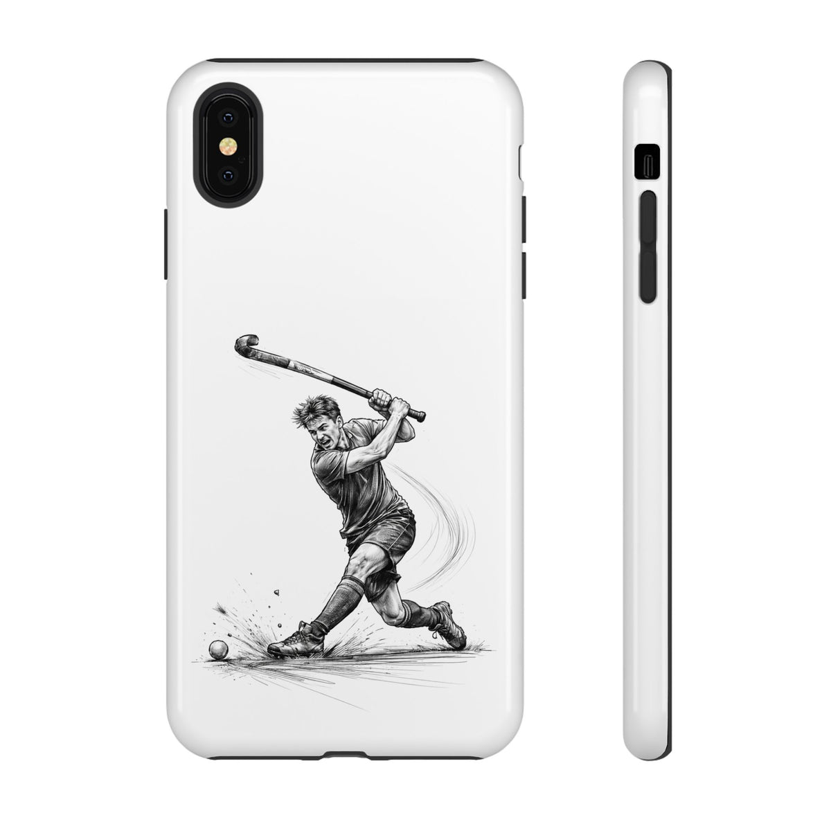 Phone case, Male Hockey Player Tomahawk Sketch,  Tough case