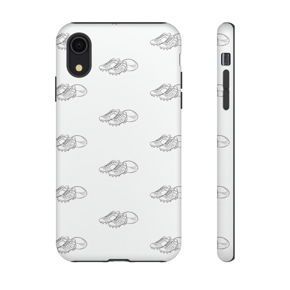 Phone Case Rugby Boots & Ball Repeat Pattern Tough Cases