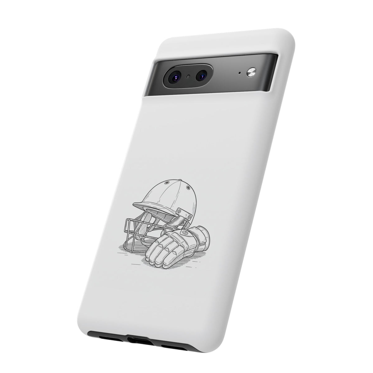 Phone Case, Cricket Gloves & Helmet Sketch, Tough Case