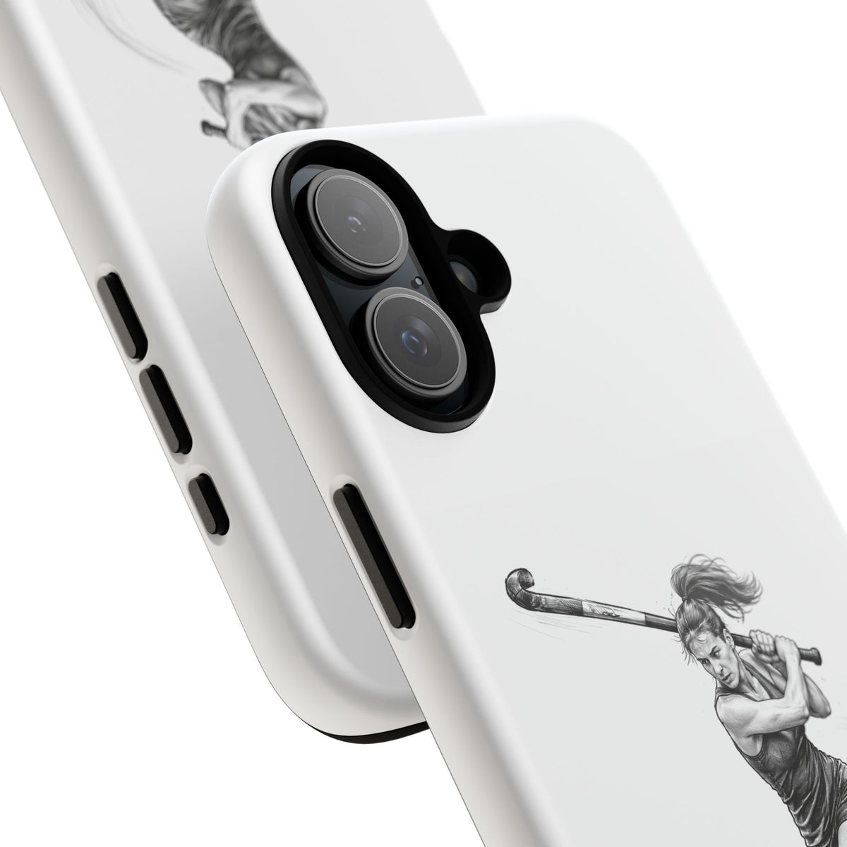Phone Case, Hockey, Female Player "Tomahawk" shot design, Tough Case
