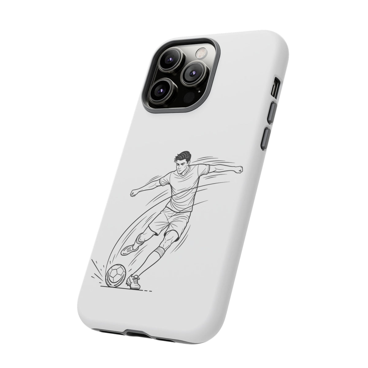 Phone Case, Football Free Kick / Strike Minimalist sketch Design, Tough Case