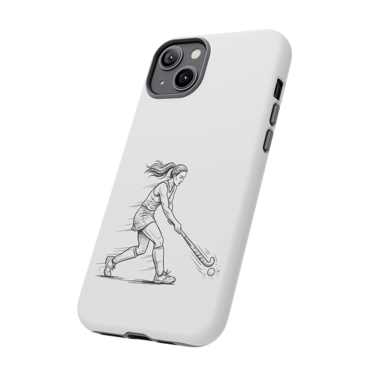 Phone Case, Hockey, Female  Player Minimalist sketch design, Tough Case