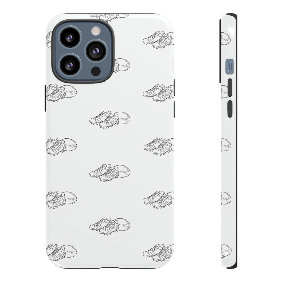 Phone Case Rugby Boots & Ball Repeat Pattern Tough Cases