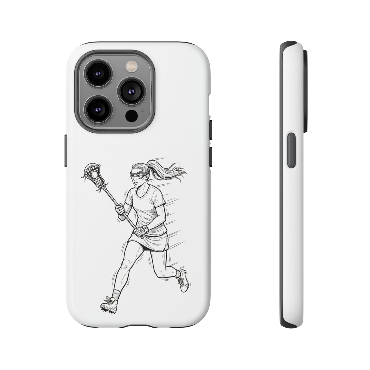 Phone Case, Lacrosse Player Sketch, Tough Case