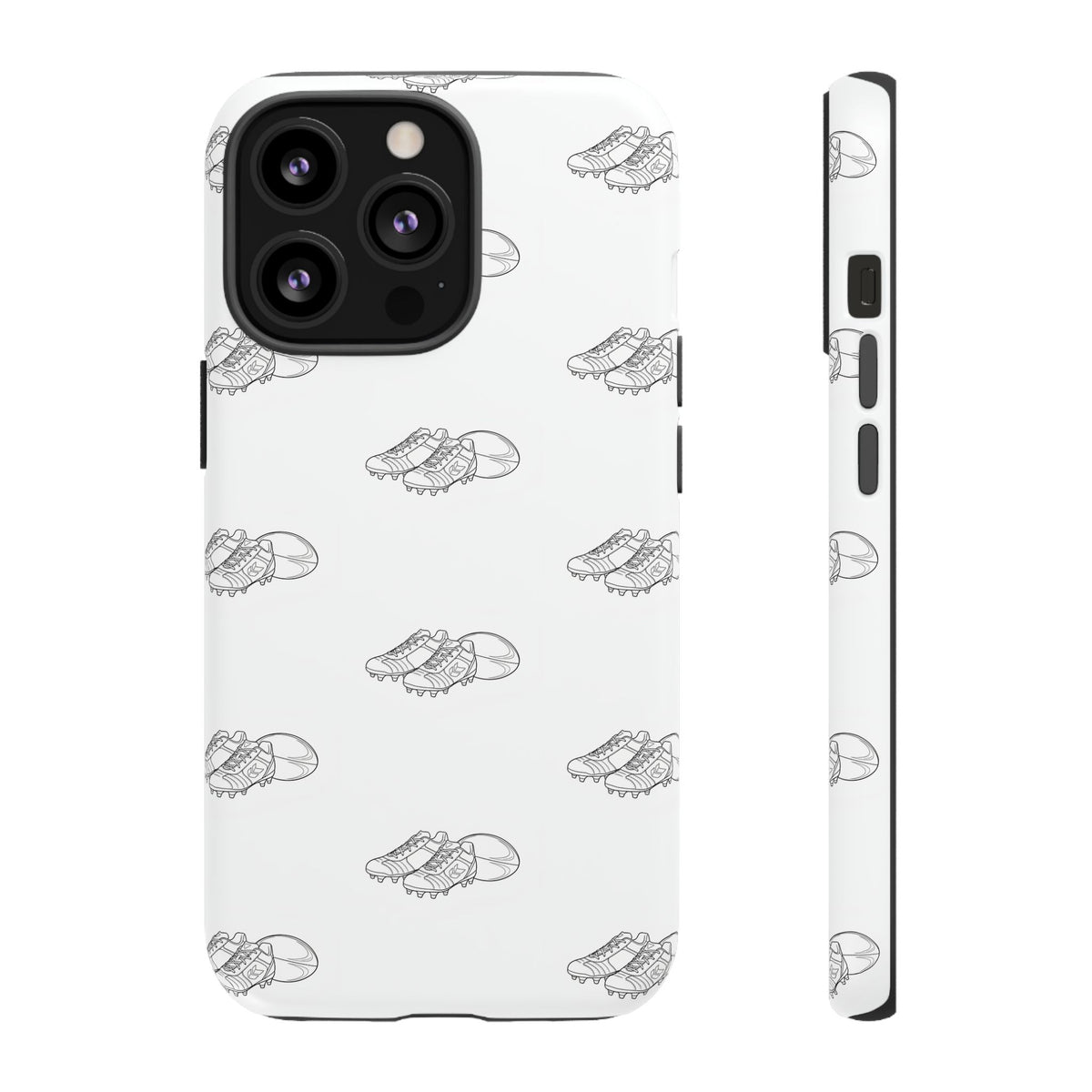 Phone Case Rugby Boots & Ball Repeat Pattern Tough Cases
