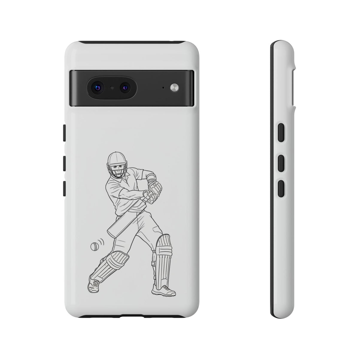 Phone Case, Cricket Batsman Sketch, Tough Case